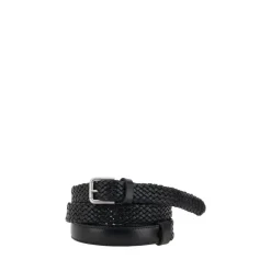 Boucle Argent Ceinture en Cuir Tissé