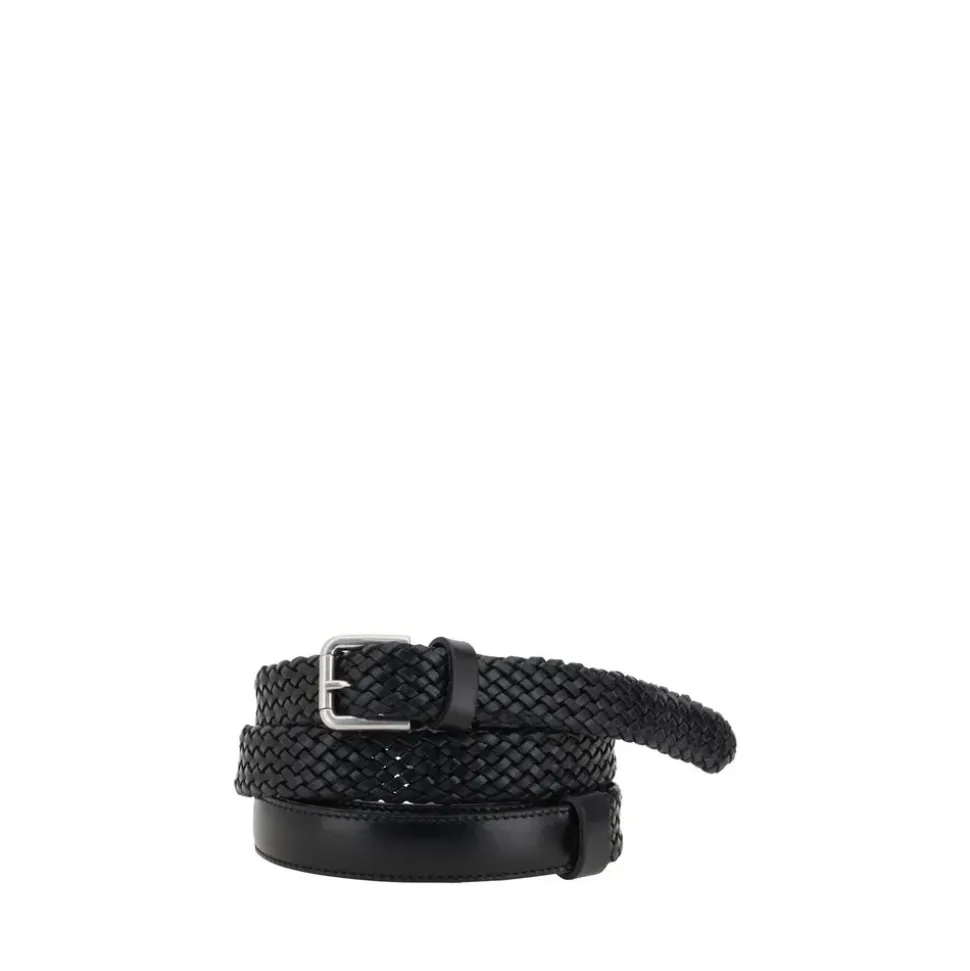 Boucle Argent Ceinture en Cuir Tissé