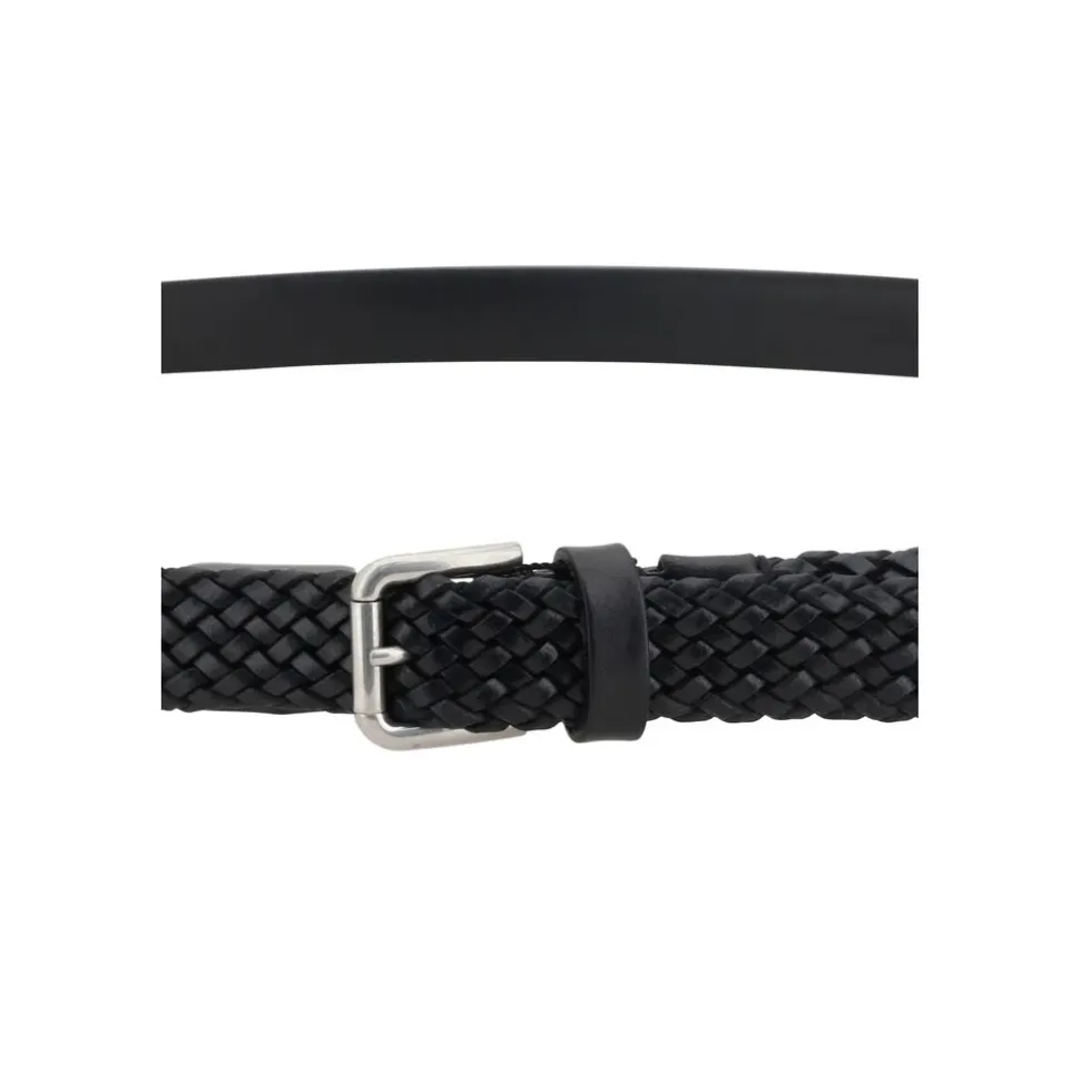 Boucle Argent Ceinture en Cuir Tissé