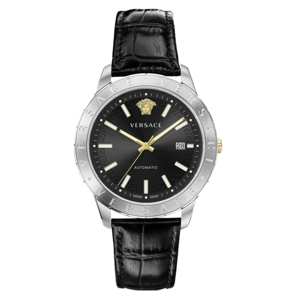 Bracelet en Cuir Homme Fenêtre Date Montre