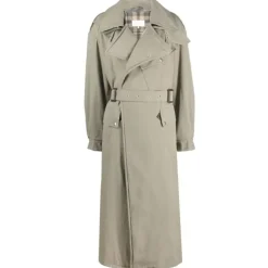 Buttoned Check Trench Coat