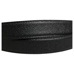 Calf Leather Logo Metal Buckle Belt