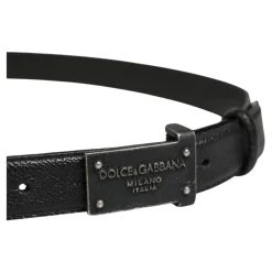 Calf Leather Logo Metal Buckle Belt