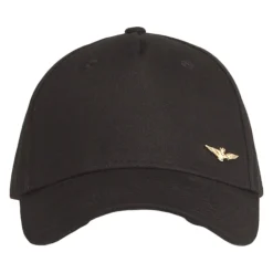Casquette de Baseball Basique avec Aigle en Métal Noir