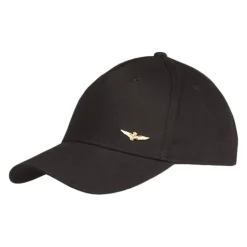 Casquette de Baseball Basique avec Aigle en Métal Noir
