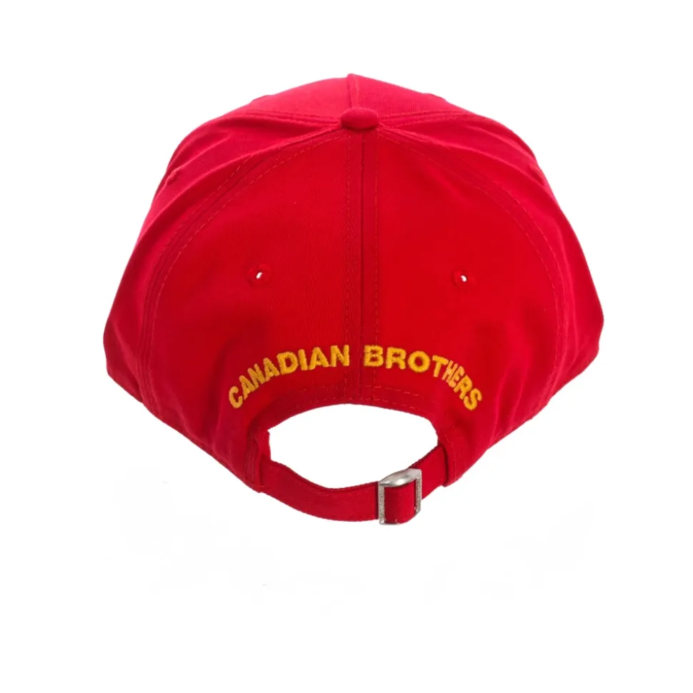 Casquette en coton brodé avec visière déchirée