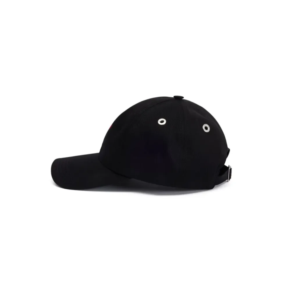 Casquette en gabardine de coton aspect peau de pêche