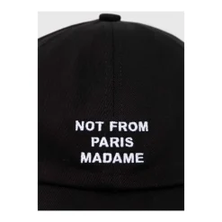 Casquette Noire Slogan Accessoire Streetwear Élégant