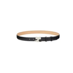 Ceinture cuir grainé logo AC