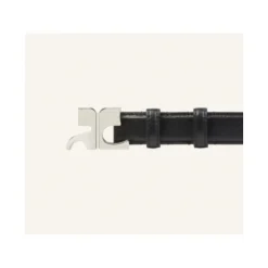 Ceinture cuir grainé logo AC