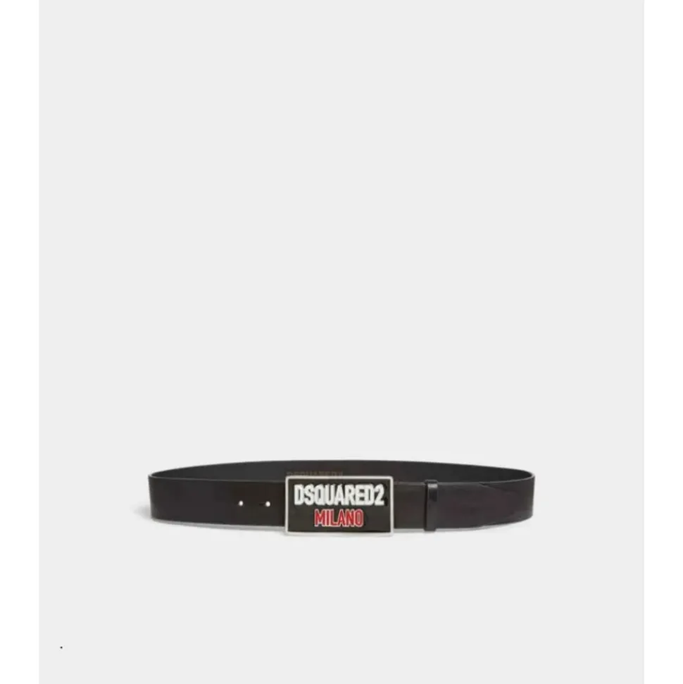 Ceinture en cuir avec boucle logo