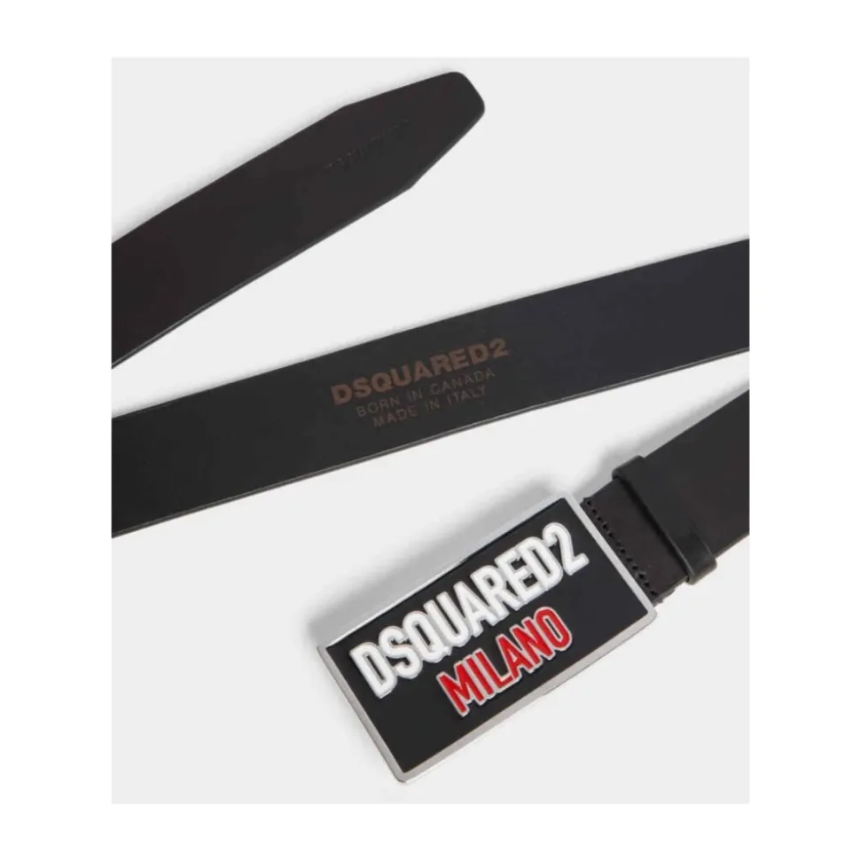 Ceinture en cuir avec boucle logo