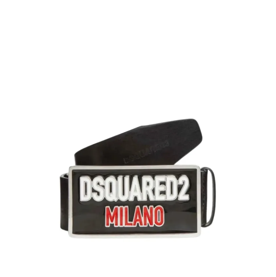 Ceinture en cuir avec boucle logo