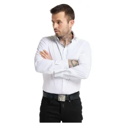 Ceinture en cuir avec embossage croco