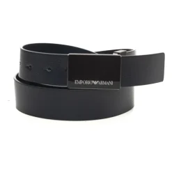 Ceinture en cuir grainé avec plaque