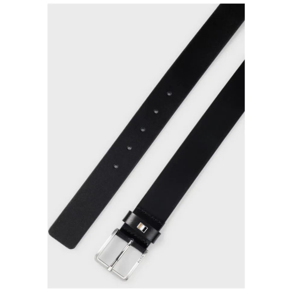 Ceinture en cuir rayée pour homme