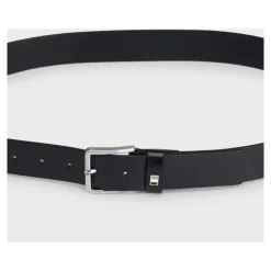 Ceinture en cuir rayée pour homme