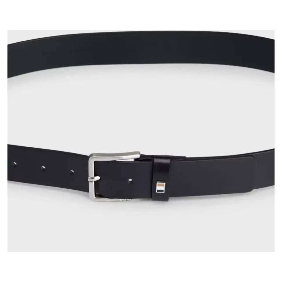 Ceinture en cuir rayée pour homme