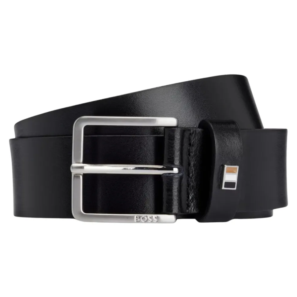 Ceinture en cuir rayée pour homme