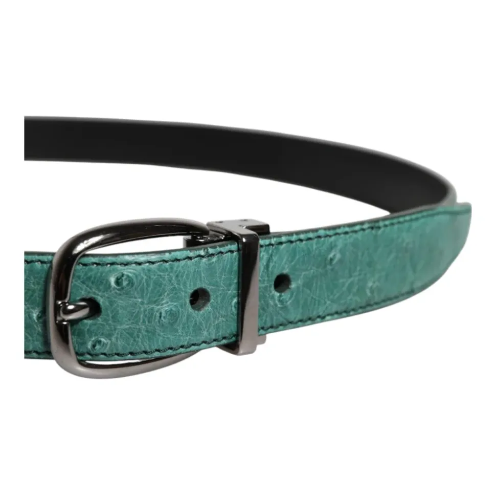 Ceinture en cuir vert avec boucle en métal
