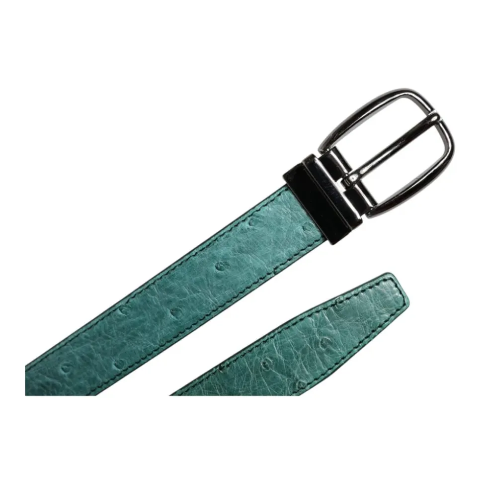 Ceinture en cuir vert avec boucle en métal