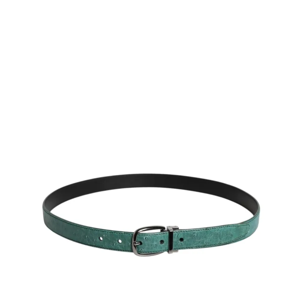 Ceinture en cuir vert avec boucle en métal