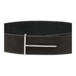 Ceinture fine réversible en cuir grainé T