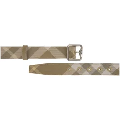 Ceinture Homme à Carreaux en Cuir