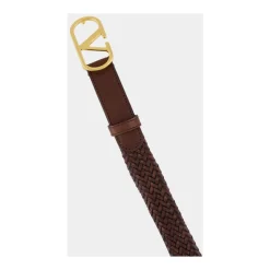 Ceinture VLogo en Cuir Tressé