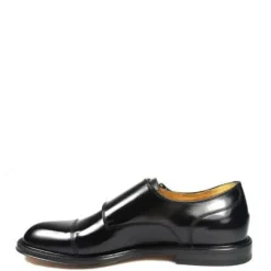 Chaussure en cuir noir à double boucle
