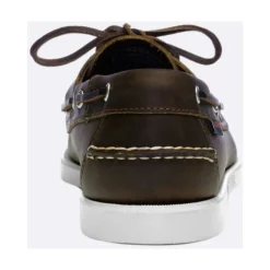Chaussures bateau en cuir marron faites main
