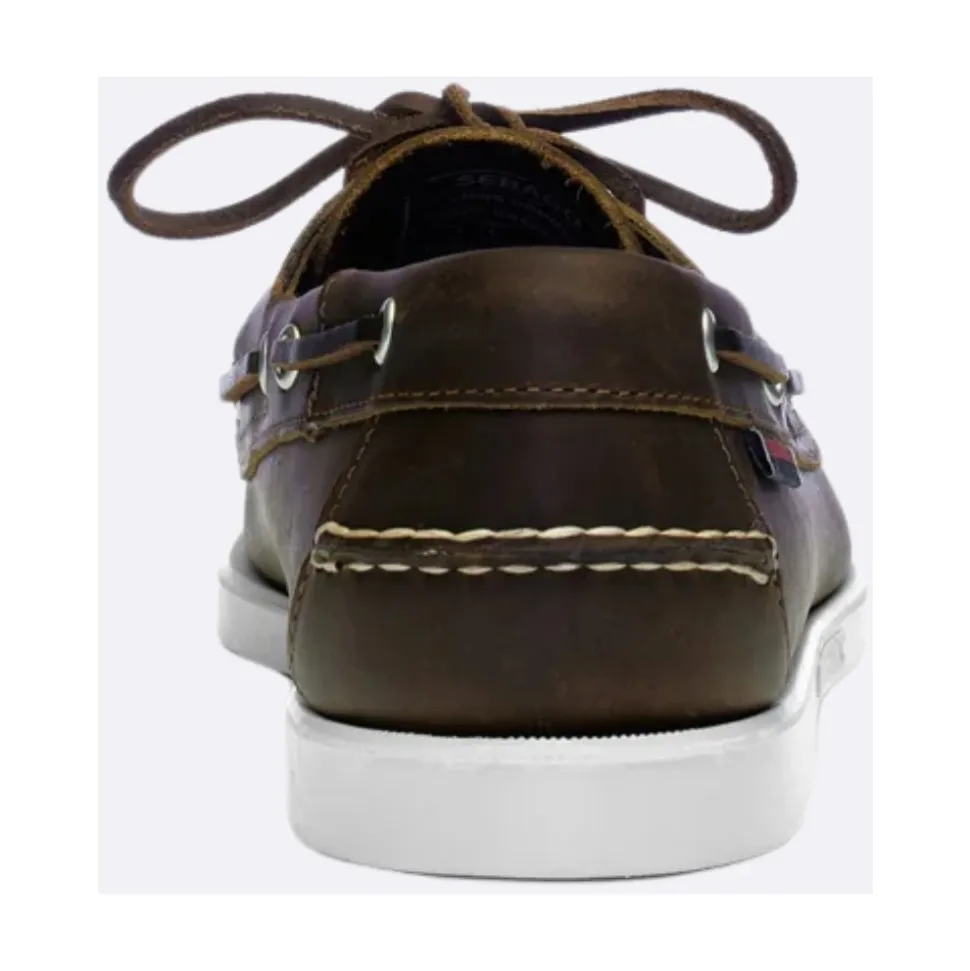 Chaussures bateau en cuir marron faites main