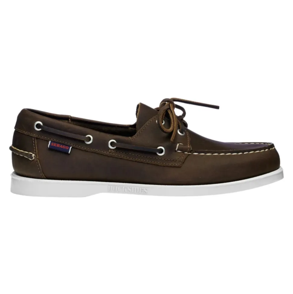 Chaussures bateau en cuir marron faites main