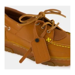 Chaussures bateau hybrides en cuir marron