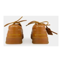 Chaussures bateau hybrides en cuir marron