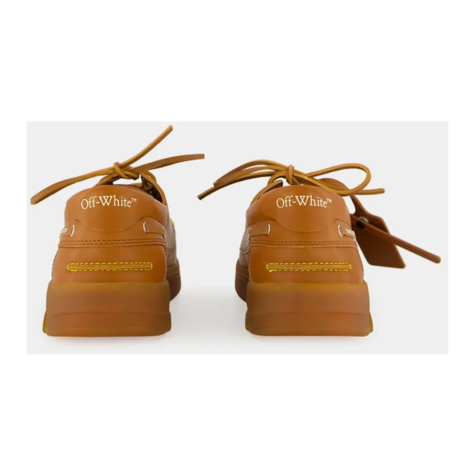 Chaussures bateau hybrides en cuir marron