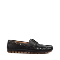 Chaussures noires en cuir VLogo Slip-On