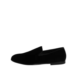 Chaussures Noires en Velours Loafer Slip-On