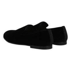Chaussures Noires en Velours Loafer Slip-On