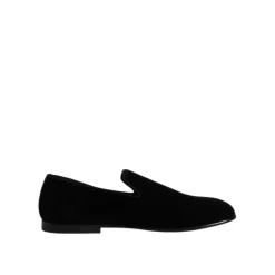Chaussures Noires en Velours Loafer Slip-On