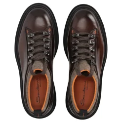 Chaussures plates alpines en cuir marron