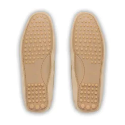 Chaussures Plates Beige en Daim avec