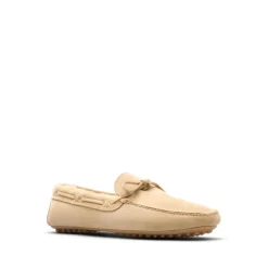 Chaussures Plates Beige en Daim avec