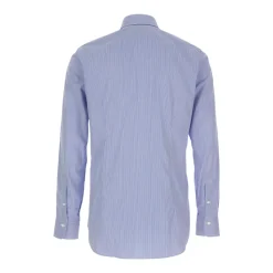 Chemise à col classique et motif rayé intégral en coton