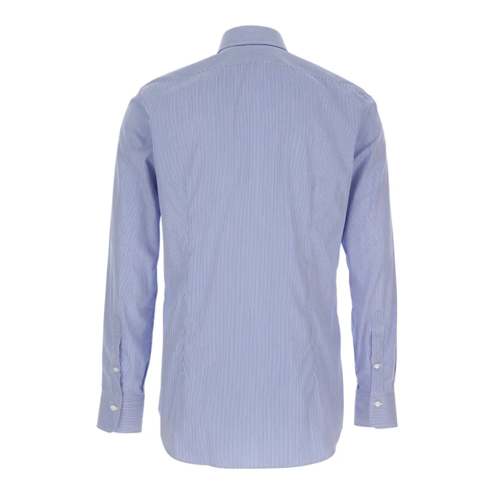 Chemise à col classique et motif rayé intégral en coton