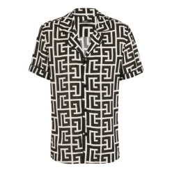 Chemise de pyjama avec imprimé monogramme