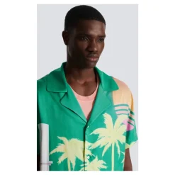Chemise de pyjama à imprimé palmier