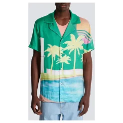 Chemise de pyjama à imprimé palmier