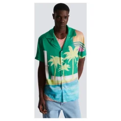 Chemise de pyjama à imprimé palmier