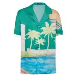 Chemise de pyjama à imprimé palmier